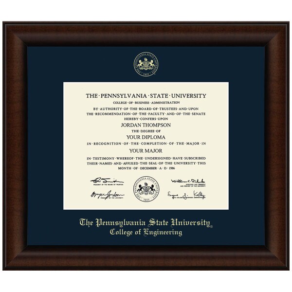#105 College of Engineering diploma frame Lenox (Walnut)